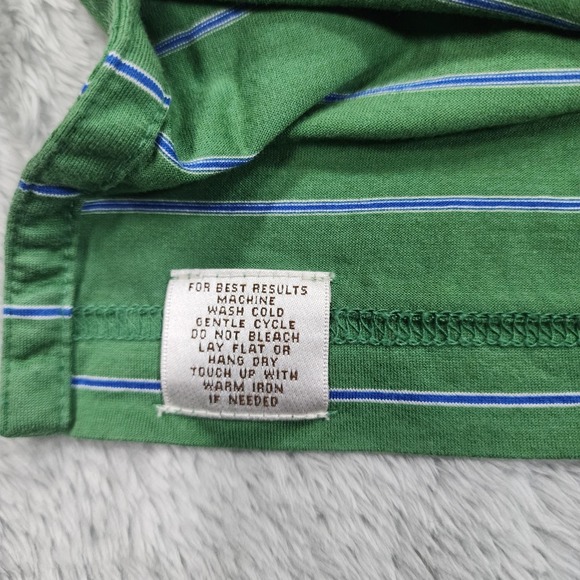 Peter Millar Polo Shirt Mens Large Green Shoal Creek Golf Striped Cotton Classic - Picture 5 of 10